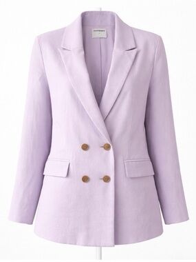 Old Navy Lilac Double-Breasted Blazer | Medium